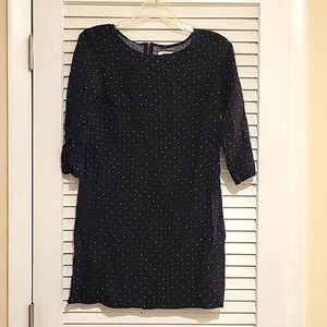 Old Navy polka dot zip back 3/4 sleeve sheath dress  sz Small